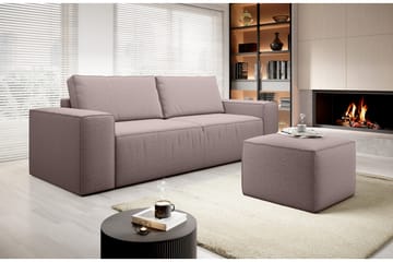 Bäddsoffa Kandari 3-sits med Förvaring - Ljusrosa - Möbler - Soffa - Bäddsoffa - 3 sits bäddsoffa