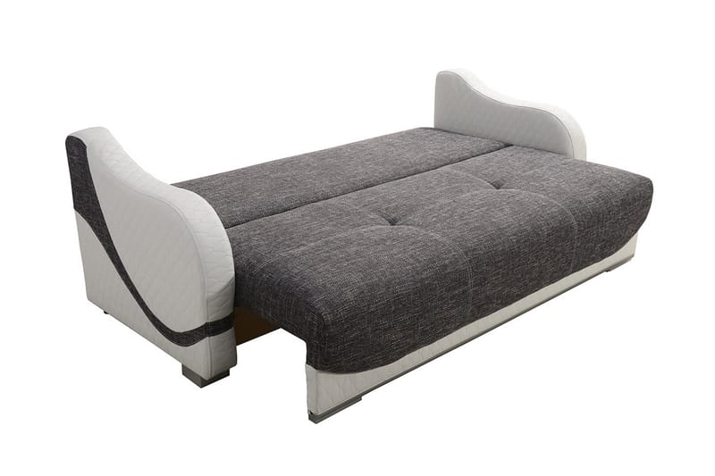 Bäddsoffa Karmen 226x93x88 cm - Grå/Vit - 3 sits bäddsoffa