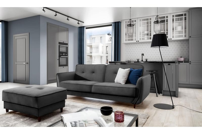 Bäddsoffa Kaval 3-sits - Grå - Möbler - Soffa - Bäddsoffa - 3 sits bäddsoffa