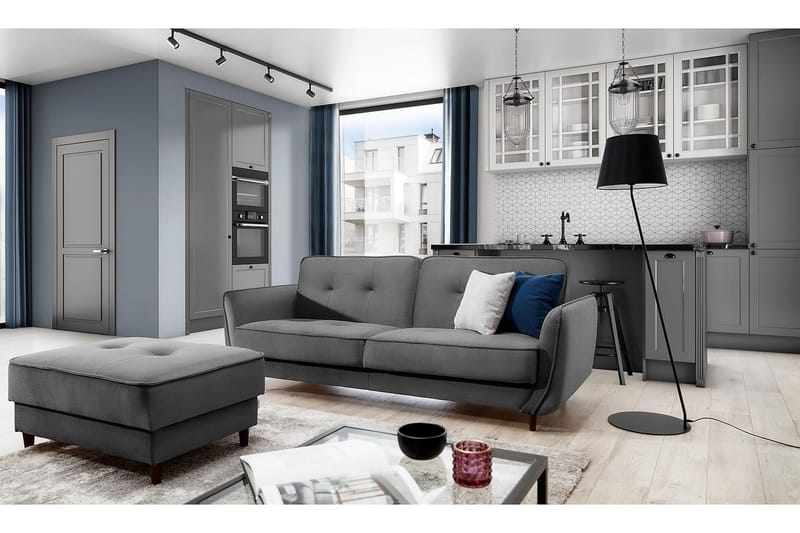 Bäddsoffa Kaval 3-sits - Grå - Möbler - Soffa - Bäddsoffa - 3 sits bäddsoffa