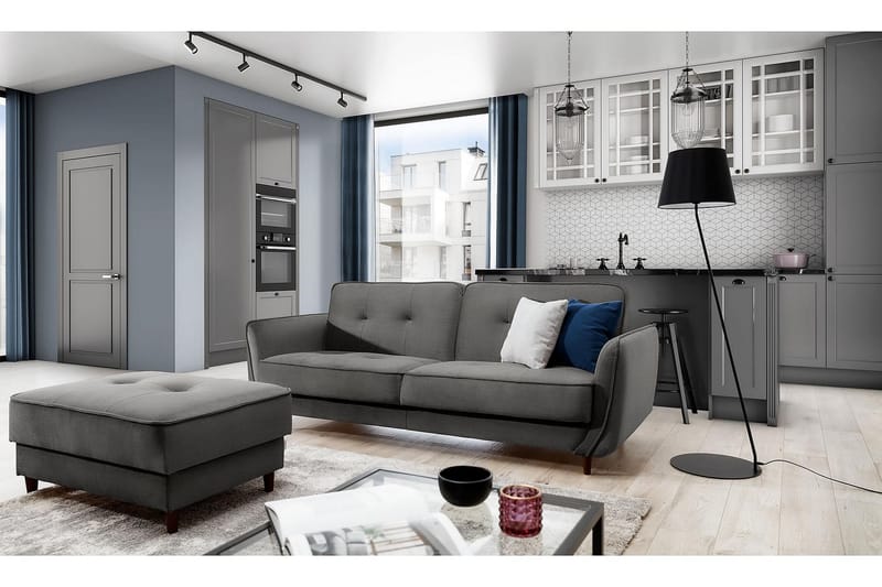 Bäddsoffa Kaval 3-sits - Grå - Möbler - Soffa - Bäddsoffa - 3 sits bäddsoffa