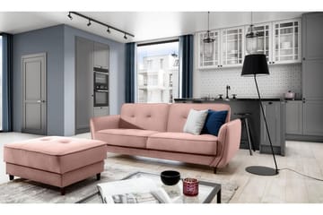 Bäddsoffa Kaval 3-sits - Ljusrosa - Möbler - Soffa - Bäddsoffa - 3 sits bäddsoffa
