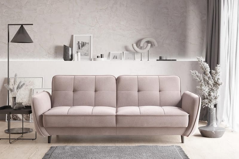 Bäddsoffa Kaval 3-sits - Ljusrosa - Möbler - Soffa - Bäddsoffa - 3 sits bäddsoffa