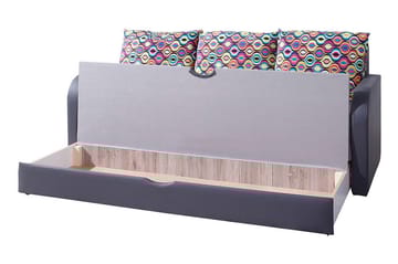 Bäddsoffa Lido 208x75x86 cm - Blå/Grå/Röd - Möbler - Soffa - Bäddsoffa - 3 sits bäddsoffa
