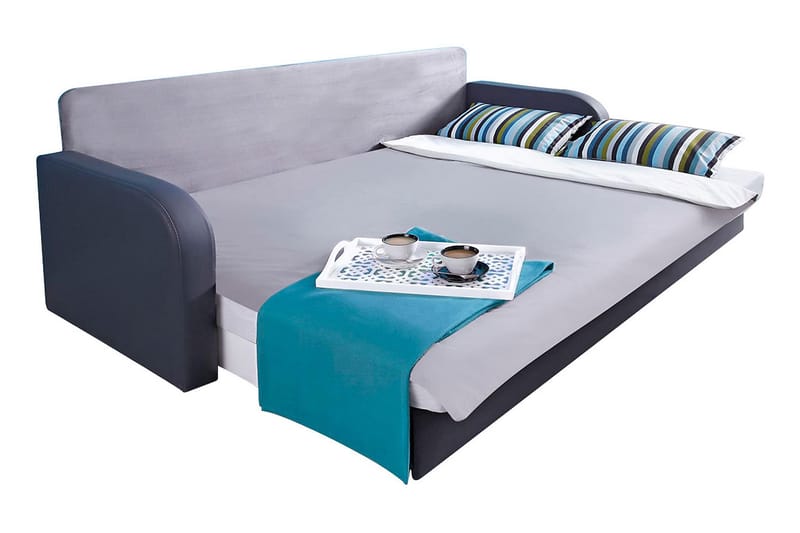Bäddsoffa Lido 208x75x86 cm - Blå/Grå/Röd - Möbler - Soffa - Bäddsoffa - 3 sits bäddsoffa