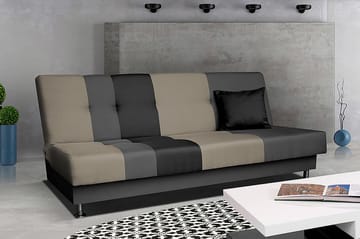 Bäddsoffa Lisa 195x85x90 cm - Beige/Grå - Möbler - Soffa - Bäddsoffa - 3 sits bäddsoffa