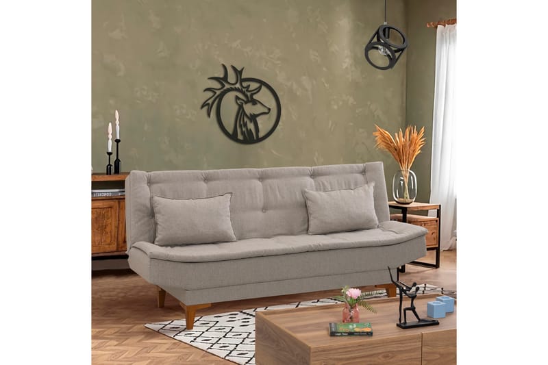 Bäddsoffa Longburn 3-sits 106x186 - Cream - Möbler - Soffa - Bäddsoffa - 3 sits bäddsoffa