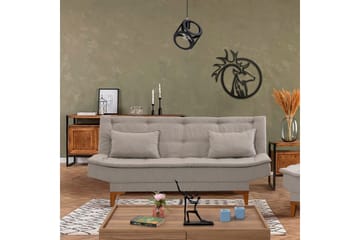 Bäddsoffa Longburn 3-sits 106x186 - Cream - Möbler - Soffa - Bäddsoffa - 3 sits bäddsoffa