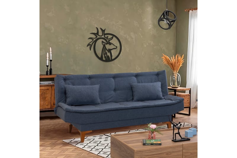 Bäddsoffa Longburn 3-sits 106x187 - Mörkblå - Möbler - Soffa - Bäddsoffa - 3 sits bäddsoffa
