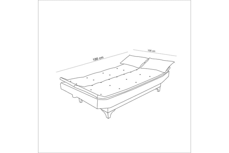 Bäddsoffa Longburn 3-sits 106x189 - Grå - Möbler - Soffa - Bäddsoffa - 3 sits bäddsoffa