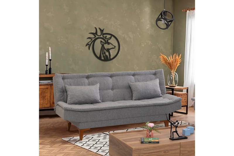 Bäddsoffa Longburn 3-sits 106x189 - Grå - Möbler - Soffa - Bäddsoffa - 3 sits bäddsoffa
