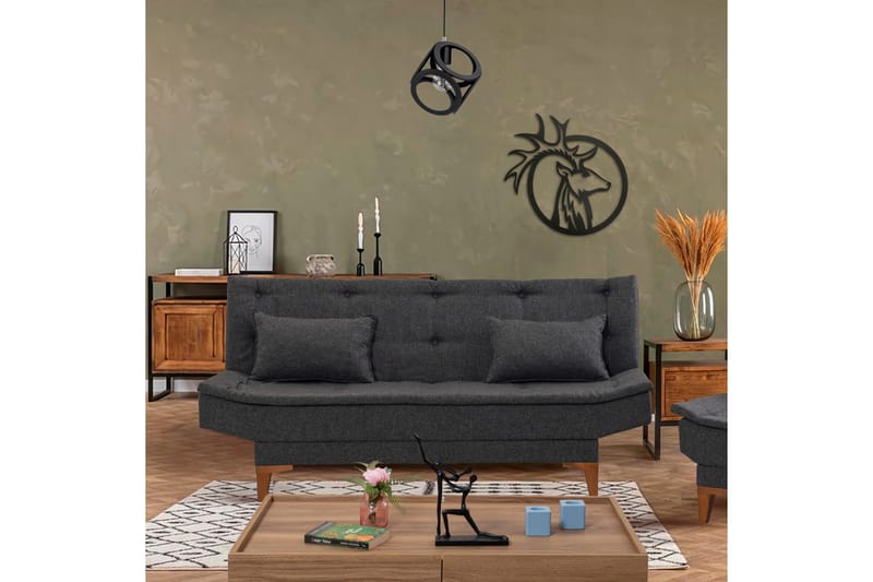 Bäddsoffa Longburn 3-sits 106x192 - Antracit - Möbler - Soffa - Bäddsoffa - 3 sits bäddsoffa