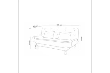 Bäddsoffa Longburn 3-sits 106x192 - Antracit - Möbler - Soffa - Bäddsoffa - 3 sits bäddsoffa