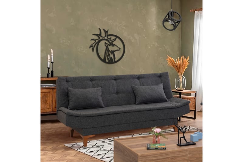 Bäddsoffa Longburn 3-sits 106x192 - Antracit - Möbler - Soffa - Bäddsoffa - 3 sits bäddsoffa