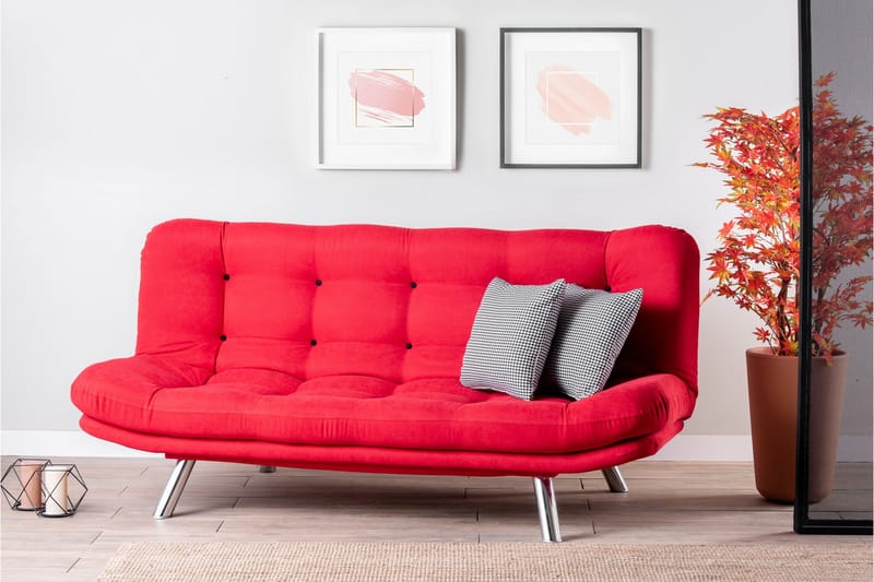 Bäddsoffa Mallie 3-sits - Röd - Möbler - Soffa - Bäddsoffa - 3 sits bäddsoffa