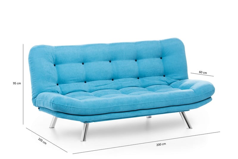 Bäddsoffa Mallie 3-sits - Turkos - Möbler - Soffa - Bäddsoffa - 3 sits bäddsoffa