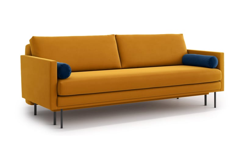 Bäddsoffa Nauro 3-sits - Gul - Möbler - Soffa - Bäddsoffa - 3 sits bäddsoffa