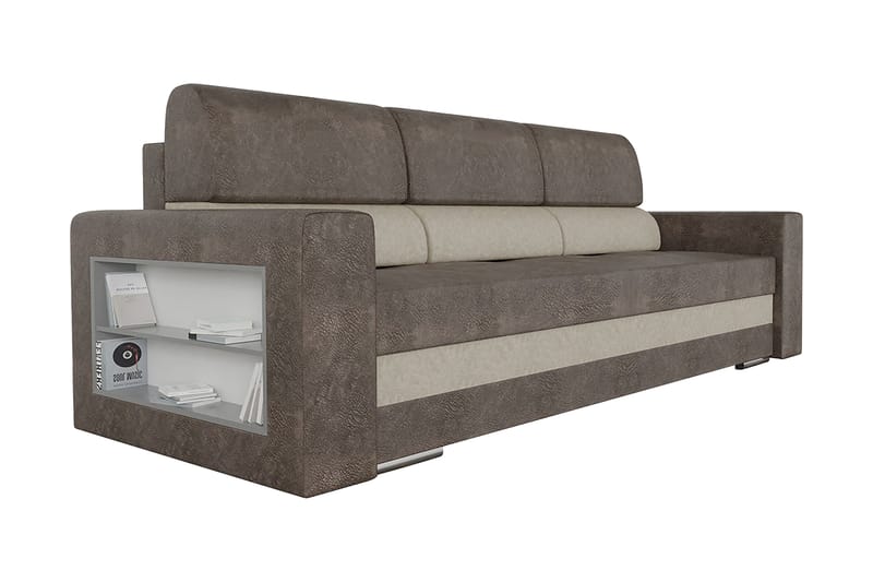 Bäddsoffa Nemo 236x92x88 cm - Brun/Grå - Möbler - Soffa - Bäddsoffa - 3 sits bäddsoffa