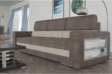 Bäddsoffa Nemo 236x92x88 cm - Brun/Grå - Möbler - Soffa - Bäddsoffa - 3 sits bäddsoffa