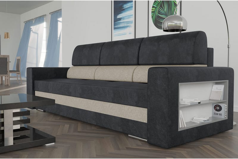 Bäddsoffa Nemo 236x92x88 cm - Grå - Möbler - Soffa - Bäddsoffa - 3 sits bäddsoffa