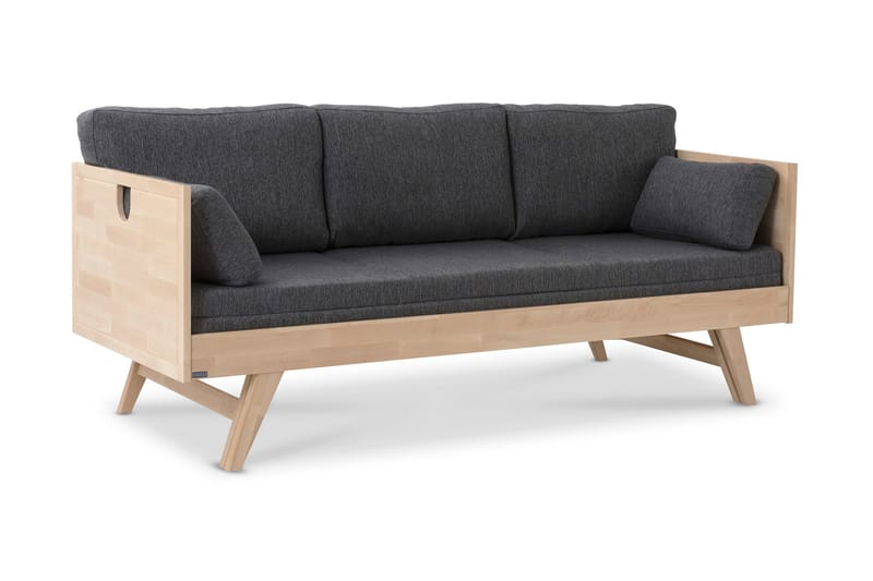 Bäddsoffa Notte Ram 200 cm Björk - Kiteen Huonekalut - Möbler - Soffa - Bäddsoffa - 3 sits bäddsoffa