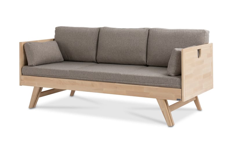 Bäddsoffa Notte Ram 200 cm Björk - Kiteen Huonekalut - Möbler - Soffa - Bäddsoffa - 3 sits bäddsoffa
