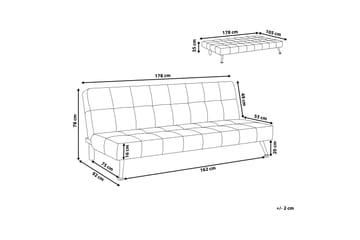 Bäddsoffa Olsker 178 cm - Blå - Möbler - Soffa - Bäddsoffa - 3 sits bäddsoffa