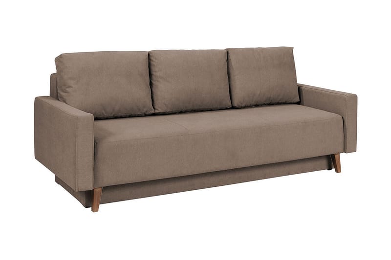 Bäddsoffa Oviedo 215x95x86 cm - Brun - 3 sits bäddsoffa