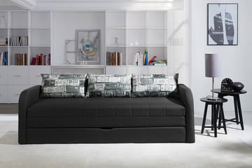 Bäddsoffa Rafal 208x76x75 cm - Svart - Möbler - Soffa - Bäddsoffa - 3 sits bäddsoffa