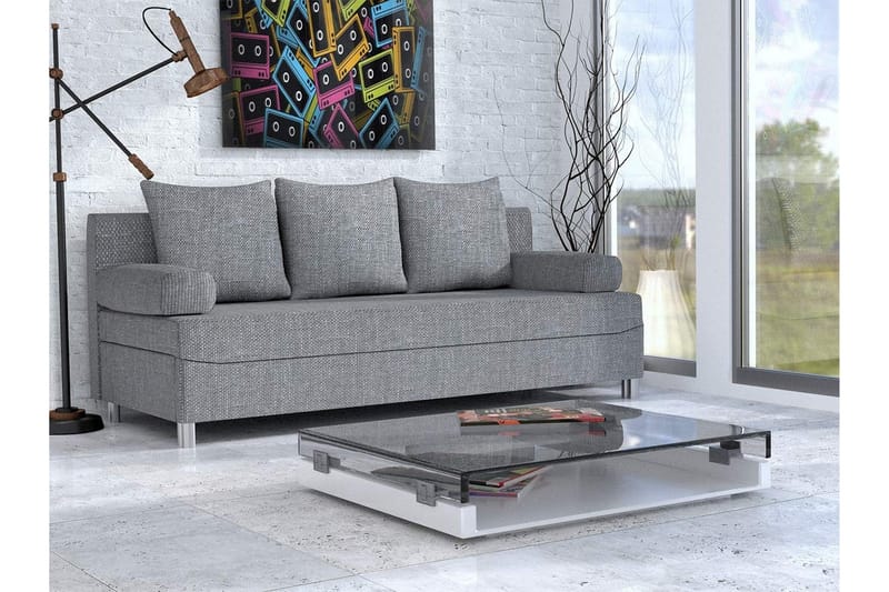 Bäddsoffa Rejmyre 192x80x80 cm - Grå - Möbler - Soffa - Bäddsoffa - 3 sits bäddsoffa