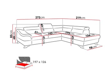 Bäddsoffa Seglim 3-sits med Schäslong Vänster - Mörkgrå - Möbler - Soffa - Bäddsoffa - 3 sits bäddsoffa