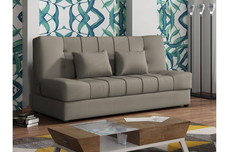 Bäddsoffa Sonia 194x90x88 cm - Brun - Möbler - Soffa - Bäddsoffa - 3 sits bäddsoffa
