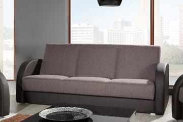 Bäddsoffa Square 222x90x88 cm - Brun/Grå - Möbler - Soffa - Bäddsoffa - 3 sits bäddsoffa