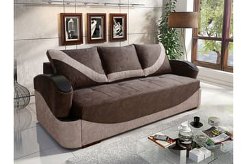 Bäddsoffa Turbo 200x96x90 cm - Brun/Grå - Möbler - Soffa - Bäddsoffa - 3 sits bäddsoffa