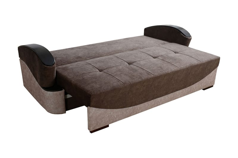 Bäddsoffa Turbo 200x96x90 cm - Brun/Grå - 3 sits bäddsoffa