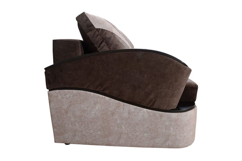 Bäddsoffa Turbo 200x96x90 cm - Brun/Grå - 3 sits bäddsoffa