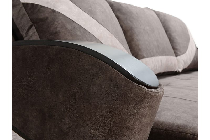 Bäddsoffa Turbo 200x96x90 cm - Brun/Grå - Möbler - Soffa - Bäddsoffa - 3 sits bäddsoffa