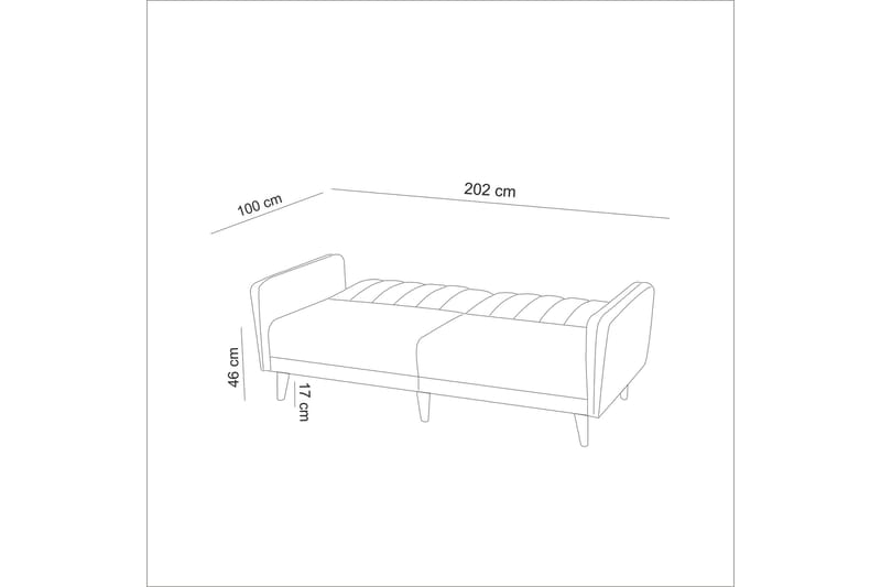 Bäddsoffa Twana 3-sits - Mörkblå - 3 sits bäddsoffa