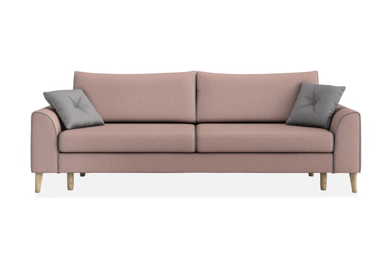 Bäddsoffa Vellinge 3-sits - Rosa - 3 sits bäddsoffa