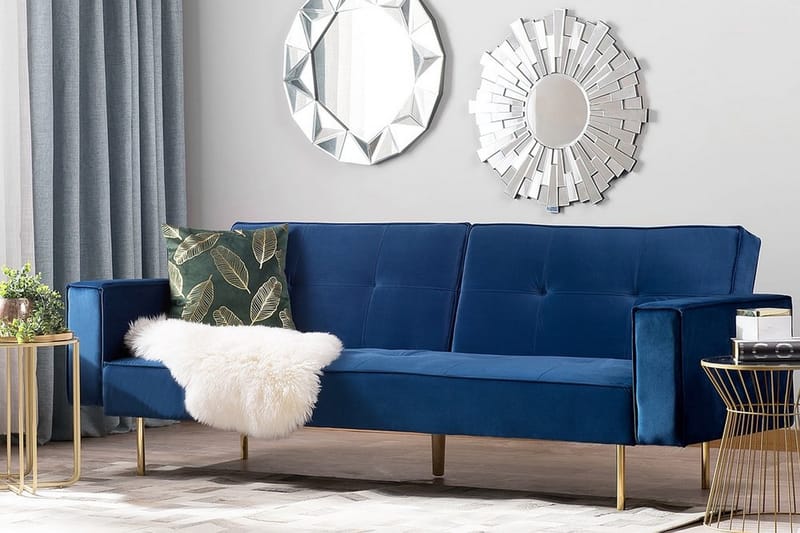 Bäddsoffa Visnes 218 cm - Blå - Möbler - Soffa - Bäddsoffa - 3 sits bäddsoffa