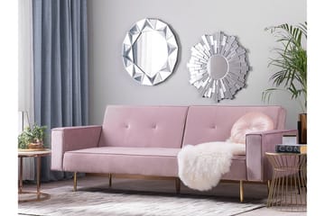 Bäddsoffa Visnes 218 cm - Rosa - Möbler - Soffa - Bäddsoffa - 3 sits bäddsoffa