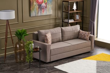 Bäddsoffa Windwhistle 3-sits 185x150 - Cream - Möbler - Soffa - Bäddsoffa - 3 sits bäddsoffa