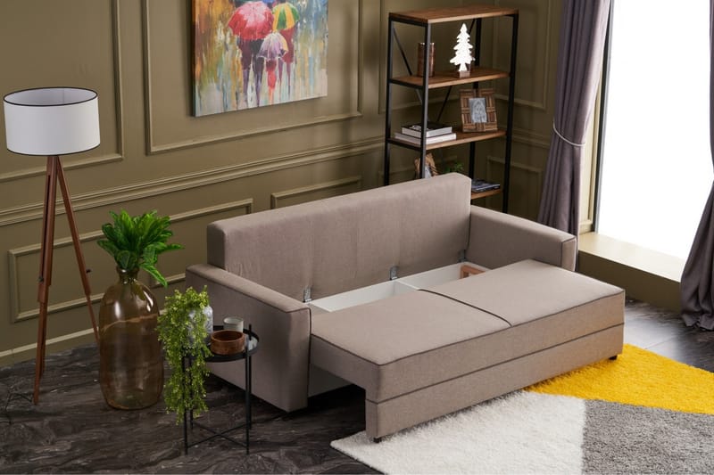 Bäddsoffa Windwhistle 3-sits 185x150 - Cream - Möbler - Soffa - Bäddsoffa - 3 sits bäddsoffa