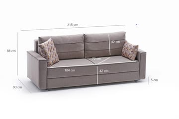 Bäddsoffa Windwhistle 3-sits 185x150 - Cream - Möbler - Soffa - Bäddsoffa - 3 sits bäddsoffa