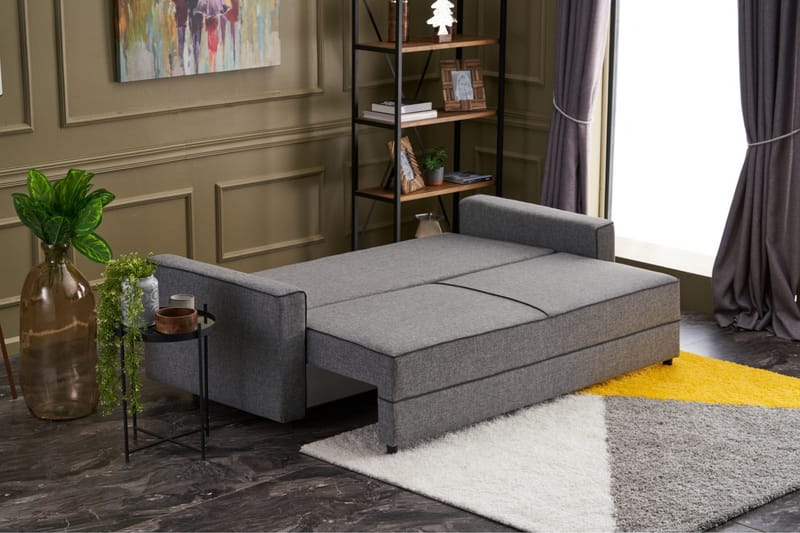 Bäddsoffa Windwhistle 3-sits 185x150 - Grå - Möbler - Soffa - Bäddsoffa - 3 sits bäddsoffa