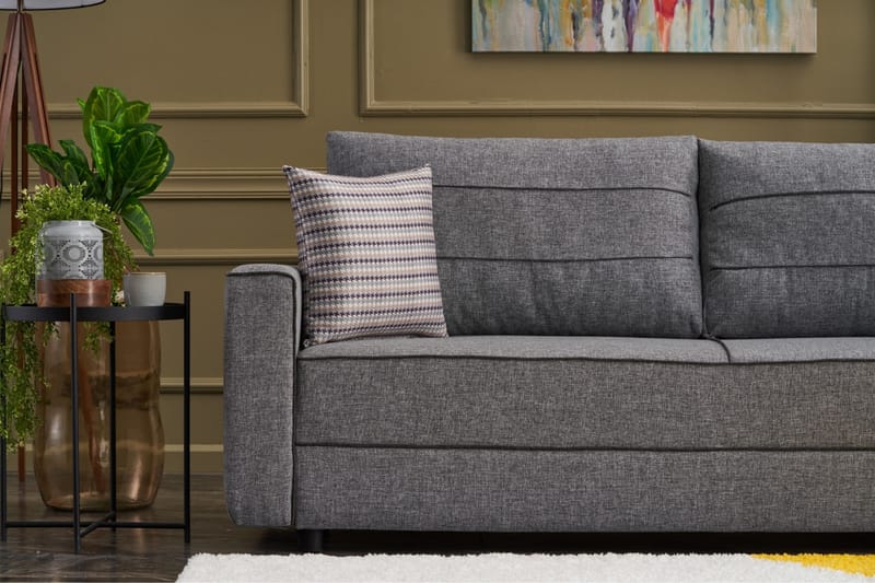 Bäddsoffa Windwhistle 3-sits 185x150 - Grå - Möbler - Soffa - Bäddsoffa - 3 sits bäddsoffa