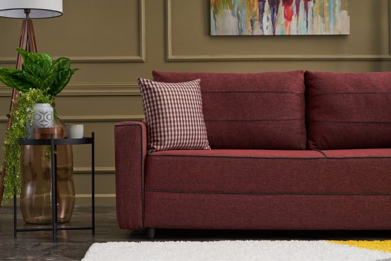 Bäddsoffa Windwhistle 3-sits 185x150 - Röd - Möbler - Soffa - Bäddsoffa - 3 sits bäddsoffa