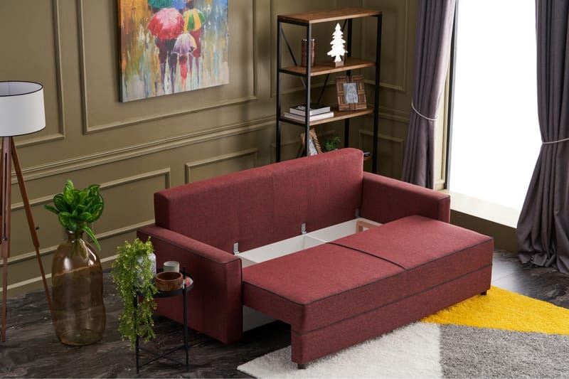 Bäddsoffa Windwhistle 3-sits 185x150 - Röd - Möbler - Soffa - Bäddsoffa - 3 sits bäddsoffa