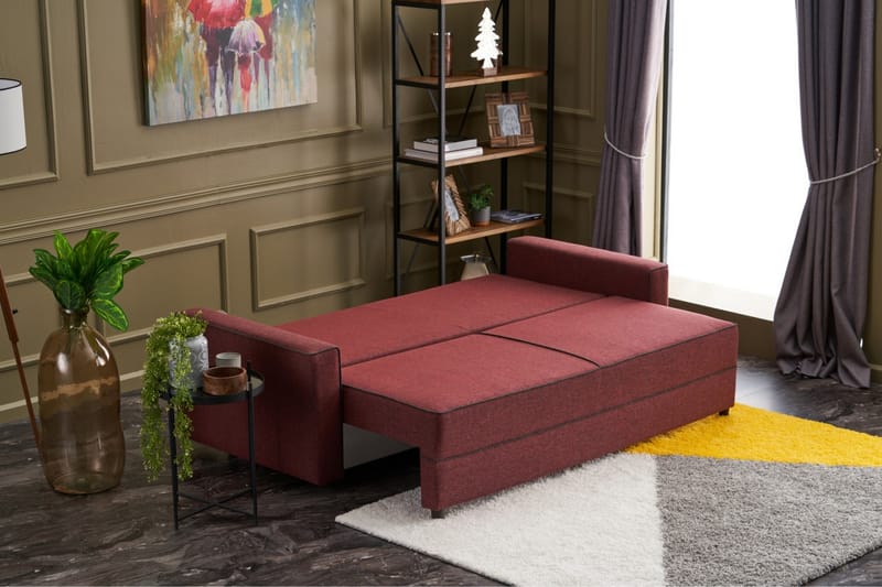 Bäddsoffa Windwhistle 3-sits 185x150 - Röd - Möbler - Soffa - Bäddsoffa - 3 sits bäddsoffa