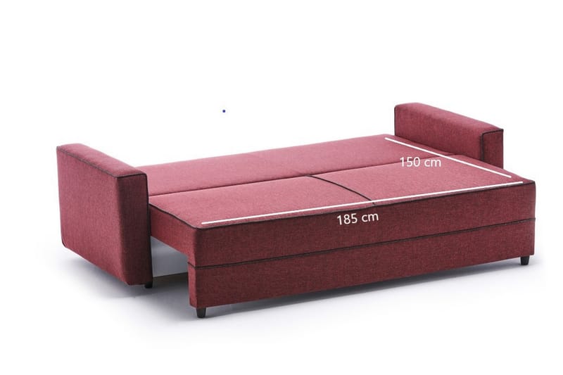 Bäddsoffa Windwhistle 3-sits 185x150 - Röd - Möbler - Soffa - Bäddsoffa - 3 sits bäddsoffa